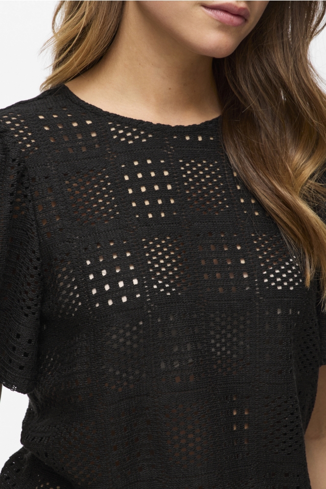 VINOVIRA O-NECK S/S TOP 14106577 Black Beauty
